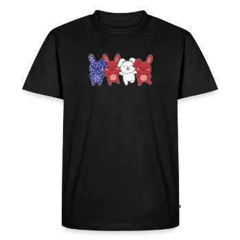 Bunny for the Fourth of July USA Flag Bunny - Men's Premium Organic T-Shirt - black - Front - Nico (187cm)