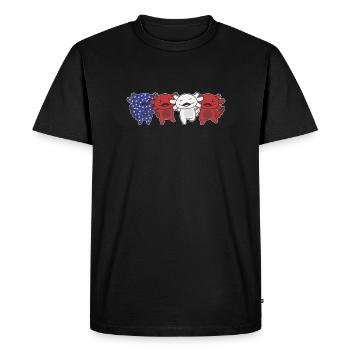 Axolotl for the Fourth of July USA flag Axolotls - Men's Premium Organic T-Shirt - black - Front - Nico (187cm)
