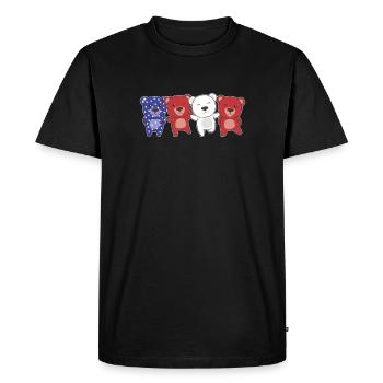 Bear for the Fourth of July USA flag bears - Men's Premium Organic T-Shirt - black - Front - Nico (187cm)