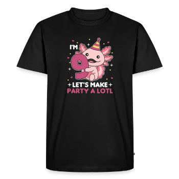 9ème anniversaire axolotl neuf ans mignons axolotls - T-shirt Premium bio Homme - noir - Devant - Nico (187cm)