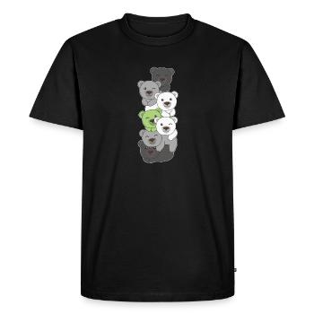 Agender Flag Pride LGBTQ Cute Bear Stack - T-shirt Premium bio Homme - noir - Devant - Nico (187cm)