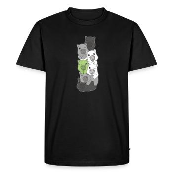 Agender Flag Pride LGBTQ Mignon Capybara Stack - T-shirt Premium bio Homme - noir - Devant - Nico (187cm)