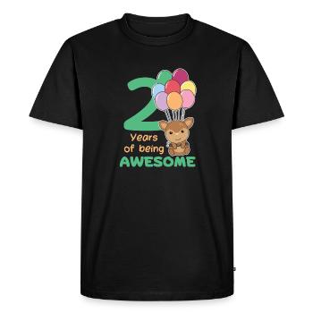 Cerf pour les enfants de 2e anniversaire de deux ans - T-shirt Premium bio Homme - noir - Devant - Nico (187cm)