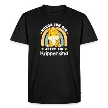 Hooray, I'm a crib child now - Men's Premium Organic T-Shirt - black - Front - Nico (187cm)