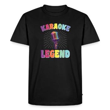Karaoke Singer Saying Retro Karaoke Legend - Men's Premium Organic T-Shirt - black - Front - Nico (187cm)