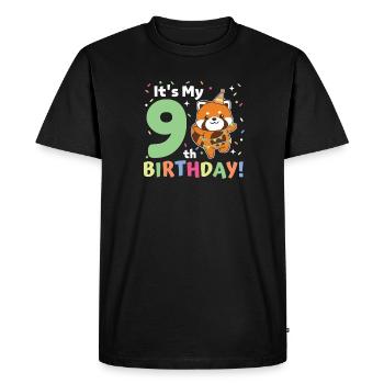 Red panda for 9th birthday children nine years old - Men's Premium Organic T-Shirt - black - Front - Nico (187cm)