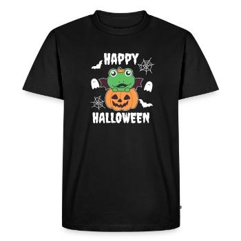 Frog Happy Halloween Pumpkin Bat Costume - Men's Premium Organic T-Shirt - black - Front - Nico (187cm)