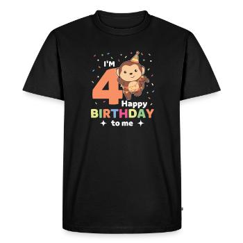 Singe pour les enfants de 4ème anniversaire quatre ans - T-shirt Premium bio Homme - noir - Devant - Nico (187cm)