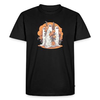 Halloween groovy ghost hippie groups vintage - T-shirt Premium bio Homme - noir - Devant - Nico (187cm)