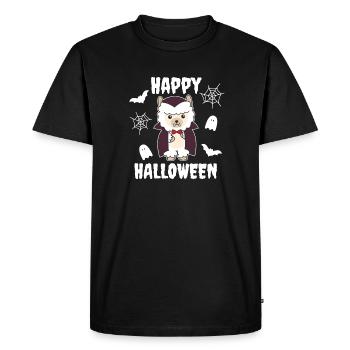Alpaca Happy Halloween Cute Vampire Costume - Men's Premium Organic T-Shirt - black - Front - Nico (187cm)