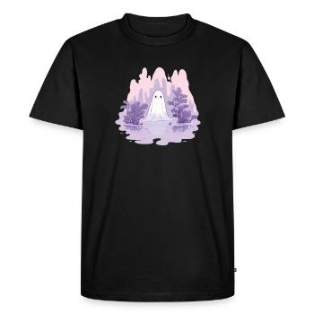 Halloween Groovy Ghost Hippie Slime Vintage - T-shirt Premium bio Homme - noir - Devant - Nico (187cm)