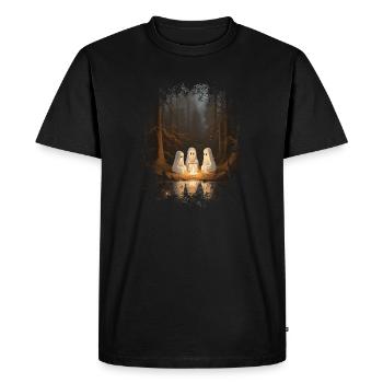 Vintage Ghost Campfire Camping Gothic Halloween - Men's Premium Organic T-Shirt - black - Front - Nico (187cm)