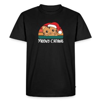 Merry Catmas Funny Cat Christmas Word Game - T-shirt Premium bio Homme - noir - Devant - Nico (187cm)