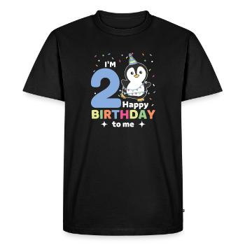 Pingouin pour les enfants de 2e anniversaire de deux ans - T-shirt Premium bio Homme - noir - Devant - Nico (187cm)
