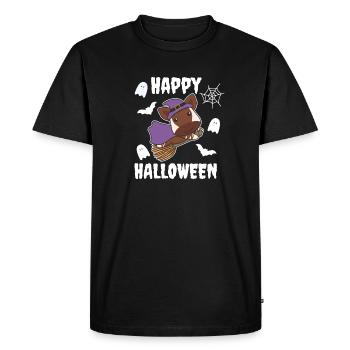 Okapi Joyeux Halloween Sorcière Enfants Sorcière Costume de Sorcière - T-shirt Premium bio Homme - noir - Devant - Nico (187cm)