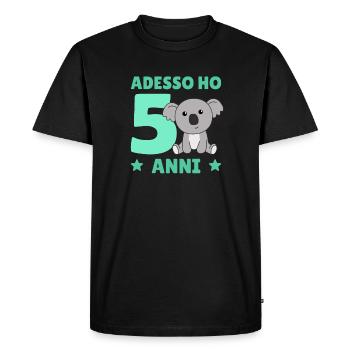 Children 5th Birthday Koala Adesso ho 5 anni - Men's Premium Organic T-Shirt - black - Front - Nico (187cm)