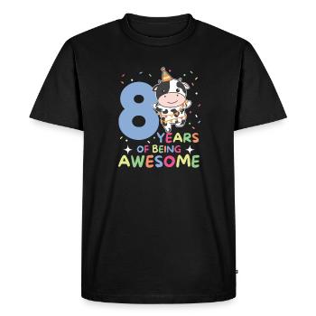 Vache pour les enfants de 8 ans de huit ans - T-shirt Premium bio Homme - noir - Devant - Nico (187cm)