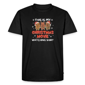 Capybara Regarder un film de Noël - T-shirt Premium bio Homme - noir - Devant - Nico (187cm)
