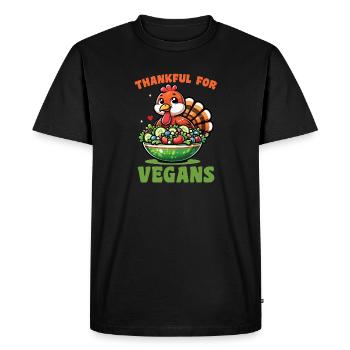 Salade de dinde de Thanksgiving reconnaissante pour les végétaliens - T-shirt Premium bio Homme - noir - Devant - Nico (187cm)