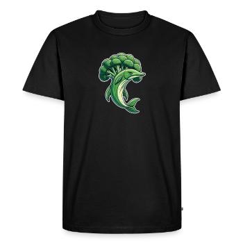 Brocoli Barracuda drôle d’animal à base de légumes - T-shirt Premium bio Homme - noir - Devant - Nico (187cm)