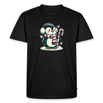 Pingouin Noël Animaux Pingouins mignons - T-shirt Premium bio Homme - noir - Devant - Nico (187cm)
