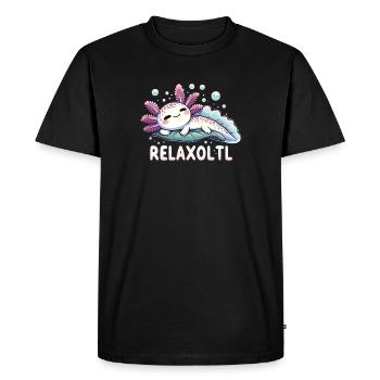 Relaxolotl Axolotl Lovers Cute Animals Relax - Men's Premium Organic T-Shirt - black - Front - Nico (187cm)