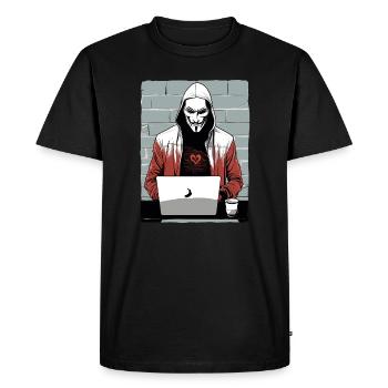 Anonymous Hacker - Men's Premium Organic T-Shirt - black - Front - Nico (187cm)
