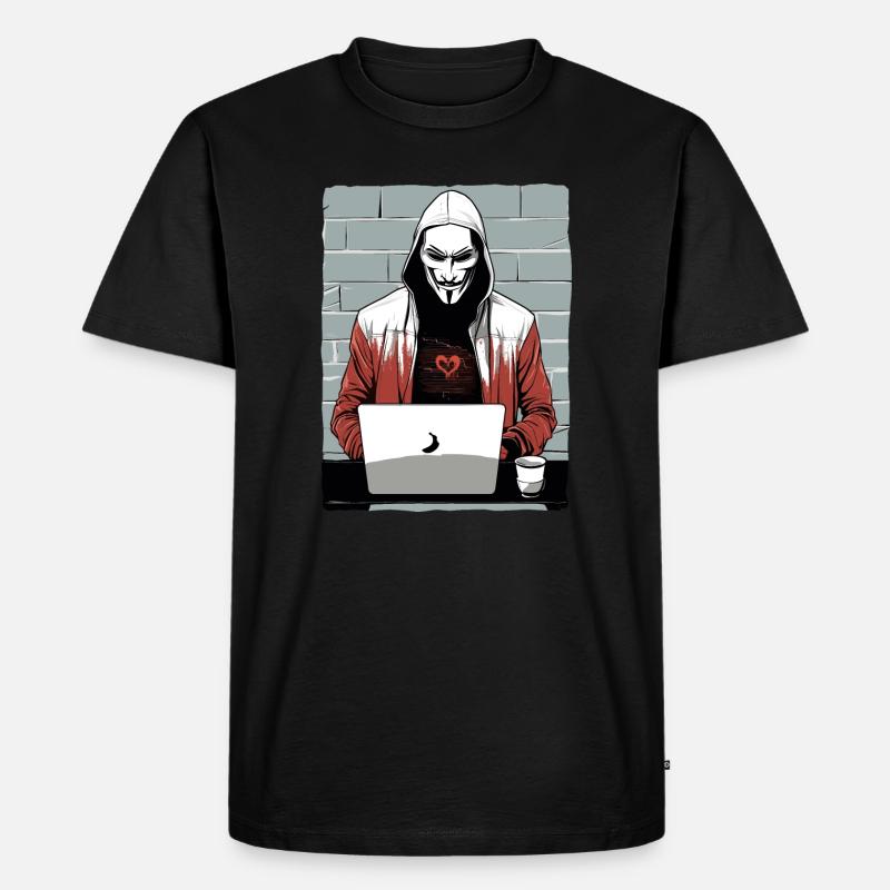 Anonymous Hacker - Männer Premium Bio T-Shirt - Schwarz
