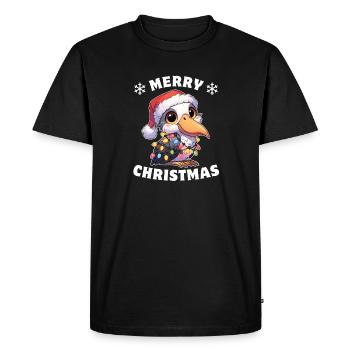 Noël guirlandes lumineuses bec-en-sabot - T-shirt Premium bio Homme - noir - Devant - Nico (187cm)