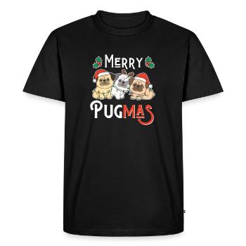 Le jeu de mots de Merry Pugma Carlin Noël - T-shirt Premium bio Homme - noir - Devant - Nico (187cm)