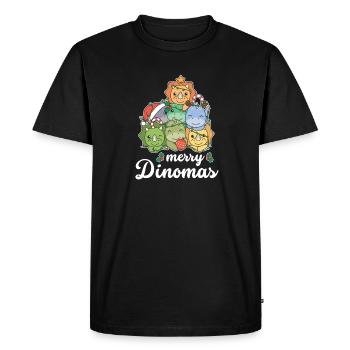 Le jeu de mots de Merry Dinoma Dino Christmas - T-shirt Premium bio Homme - noir - Devant - Nico (187cm)