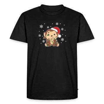 Monkey Christmas Winter Animals Monkey - Men's Premium Organic T-Shirt - black - Front - Nico (187cm)