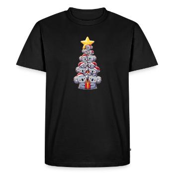 Koala Christmas Tree Merry Christmas - Men's Premium Organic T-Shirt - black - Front - Nico (187cm)
