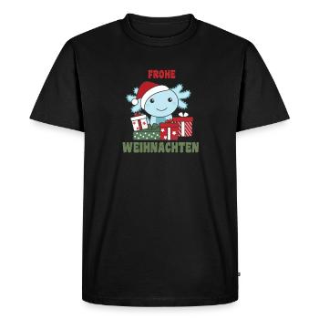 Joyeux Noël Axolotl Réveillon de Noël Axolotls - T-shirt Premium bio Homme - noir - Devant - Nico (187cm)