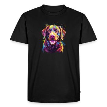 Aquarelle colorée Chesapeake Bay Retriever - T-shirt Premium bio Homme - noir - Devant - Nico (187cm)
