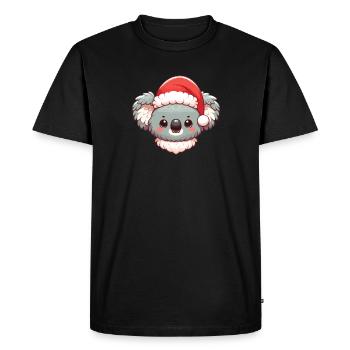 Santa Hat Christmas Koala - Men's Premium Organic T-Shirt - black - Front - Nico (187cm)