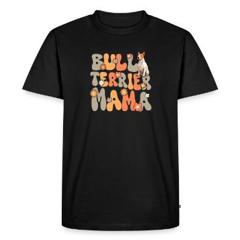 Bull Terrier Groovy Bull Terrier Mom - Men's Premium Organic T-Shirt - black - Front - Nico (187cm)