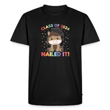 La classe d’enfants de 2024 a cloué son cheval - T-shirt Premium bio Homme - noir - Devant - Nico (187cm)