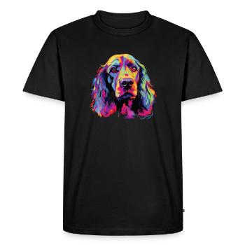 Watercolor Colorful American Cocker Spaniel - Men's Premium Organic T-Shirt - black - Front - Nico (187cm)