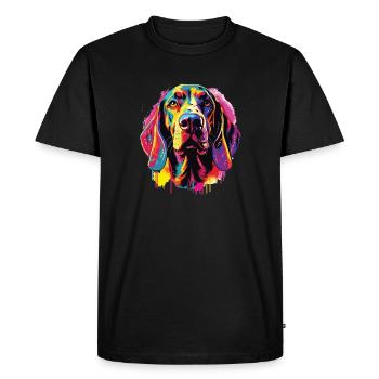 Aquarelles Coloré Américain Anglais - T-shirt Premium bio Homme - noir - Devant - Nico (187cm)