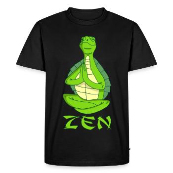 Yogi Turtle - Men's Premium Organic T-Shirt - black - Front - Nico (187cm)