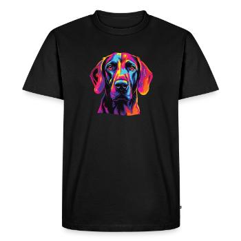 Aquarelle colorée Plot Hound - T-shirt Premium bio Homme - noir - Devant - Nico (187cm)