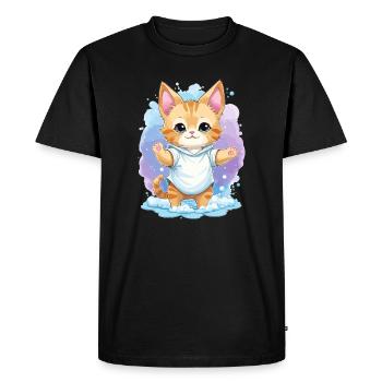 Mignon bébé chat - T-shirt Premium bio Homme - noir - Devant - Nico (187cm)