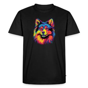 Aquarelle colorée finlandaise de Laponie - T-shirt Premium bio Homme - noir - Devant - Nico (187cm)