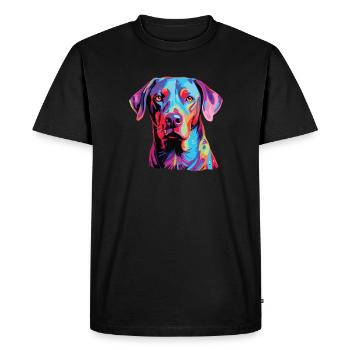 Watercolor Colorful Blue Lacy - Men's Premium Organic T-Shirt - black - Front - Nico (187cm)