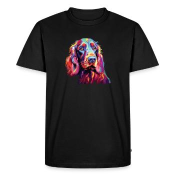 Watercolor Colorful Irish Setter - Men's Premium Organic T-Shirt - black - Front - Nico (187cm)