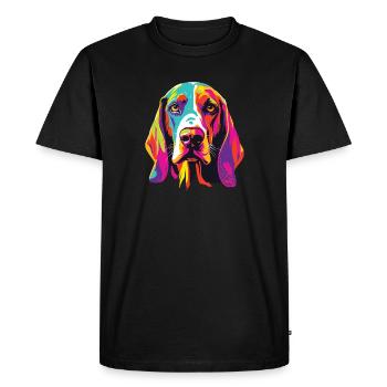 Aquarelle colorée arbre Walker Coonhound - T-shirt Premium bio Homme - noir - Devant - Nico (187cm)