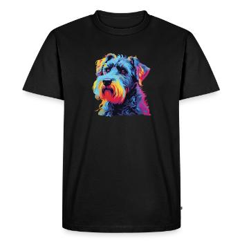 Watercolor Colorful Kerry Blue Terrier - Men's Premium Organic T-Shirt - black - Front - Nico (187cm)