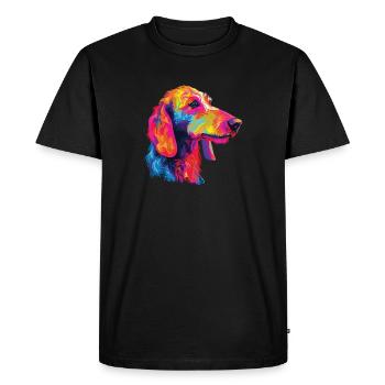 Watercolor Colorful Bedlington Terrier - Men's Premium Organic T-Shirt - black - Front - Nico (187cm)