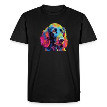 Watercolors Colorful Irish Water Water - Men's Premium Organic T-Shirt - black - Front - Nico (187cm)